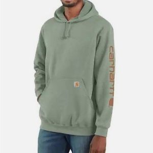 Men’s Carhartt Midweight Hooded Logo Sleeve Sweatshirt!